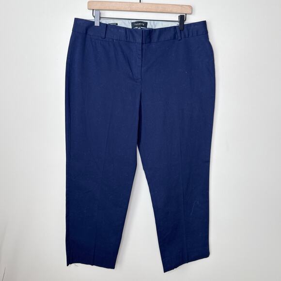 Talbots‎ Signature Straight Leg Ankle Pants Size 14 Indigo Navy Stretch Chinos - Picture 1 of 6